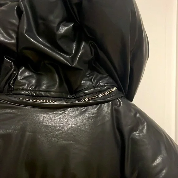 LVIR Hooded Leather Puffer Coat Size M - Picture 15 of 15